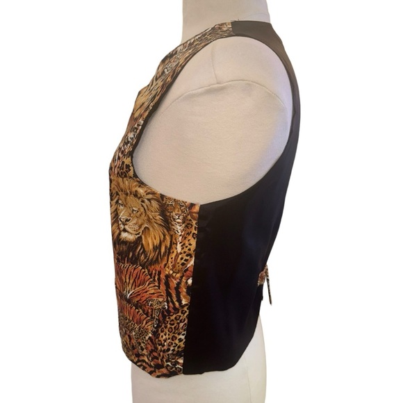 VTG 80s Tiger Animal Print Vest - Picture 2 of 5